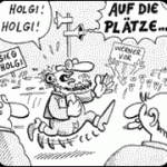 Comic-Ausschnitt WERNER beim Rennen